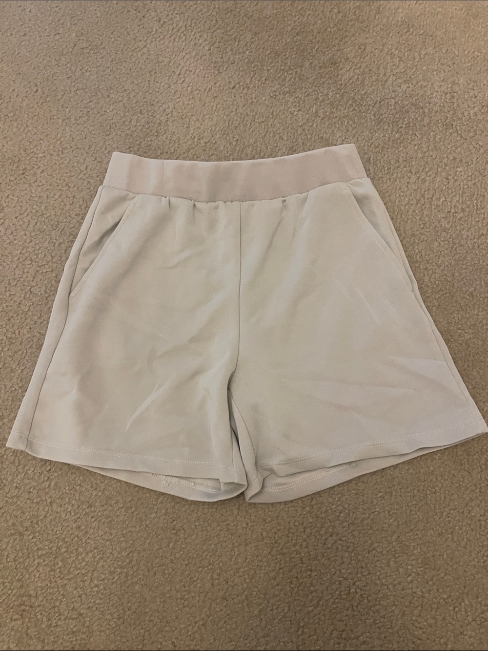 Lazypants High-Waist Shorts in Cream